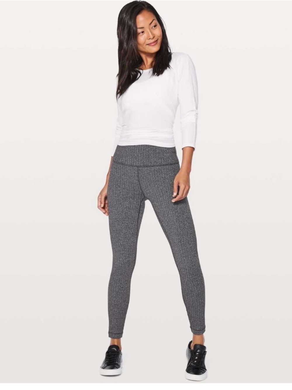 lululemon athletica Gray Ribbed High-Rise Leggings